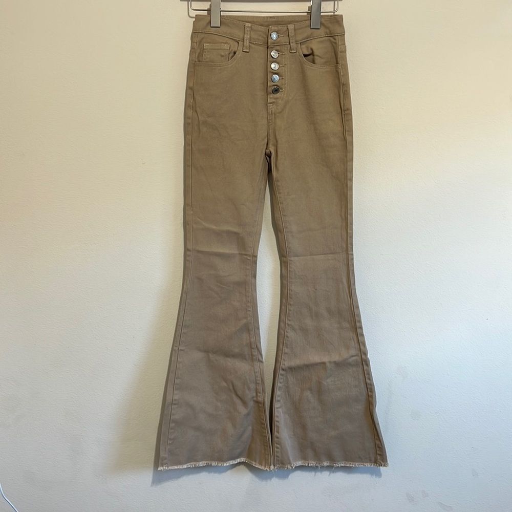 SheIn Tan High Rise Flare Pants